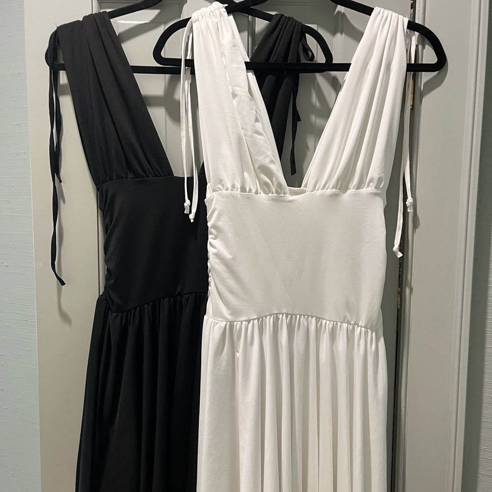 Black and white mini dress
